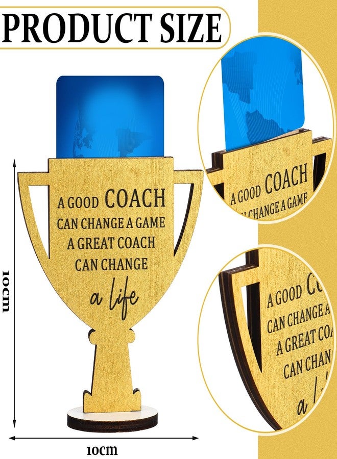 Vercraft 6 Pcs Coach Gift Card Holder Coach Appreciation Gifts for Men Women Wooden Trophy Shaped Card Sleeves Money Cash Holders Thanks Party Decor for Football Basketball Baseball Sports - Image 3